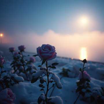 Snow On Roses