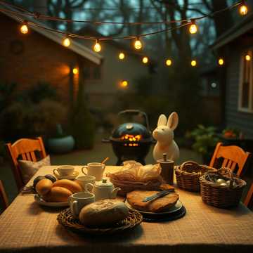 Пасхальный стол у пацанов