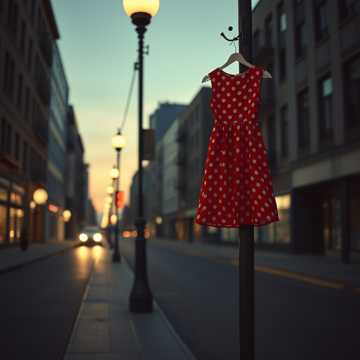 платье красное в горошек