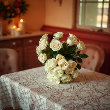 Букеты белых роз