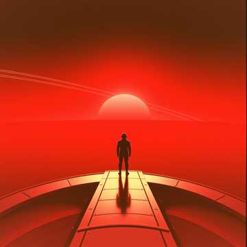 Красный рассвет над орбитой (v.3)